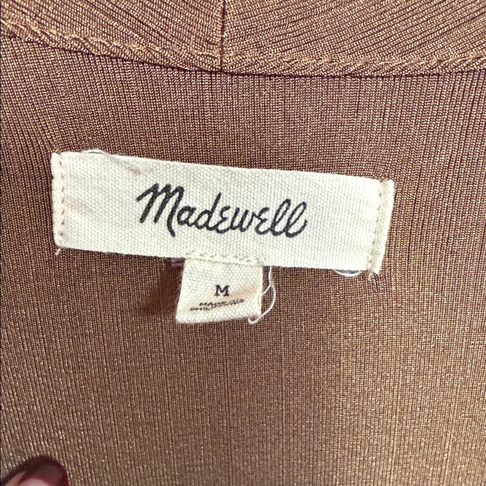Madewell Metallic Rib Ruched Long-Sleeve Top - Picture 4 of 4